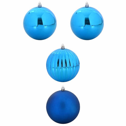 Kerstbal Set 4 pcs Blauw Kunststof