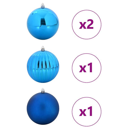Kerstbal Set 4 pcs Blauw Kunststof