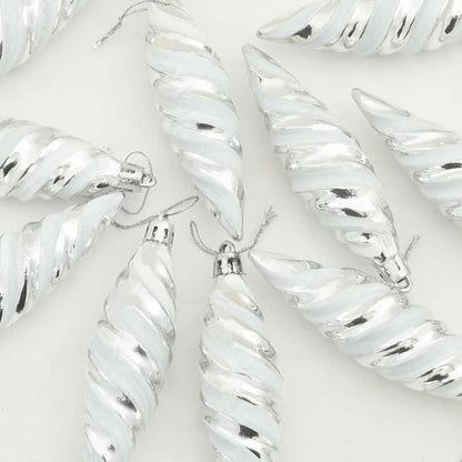 Kerst Spiralvorm Bal 40 pcs Zilver Kunststof