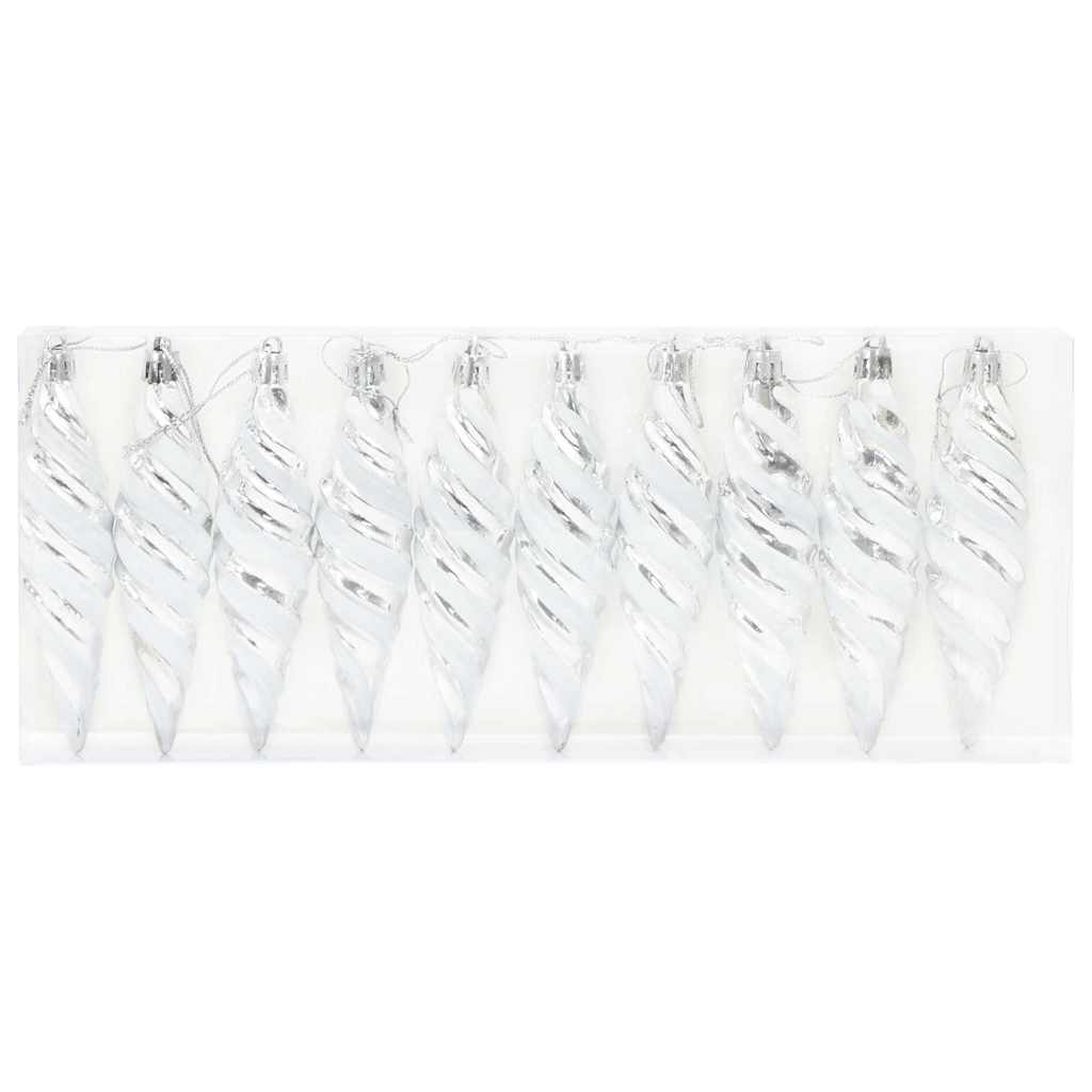 Kerst Spiralvorm Bal 40 pcs Zilver Kunststof