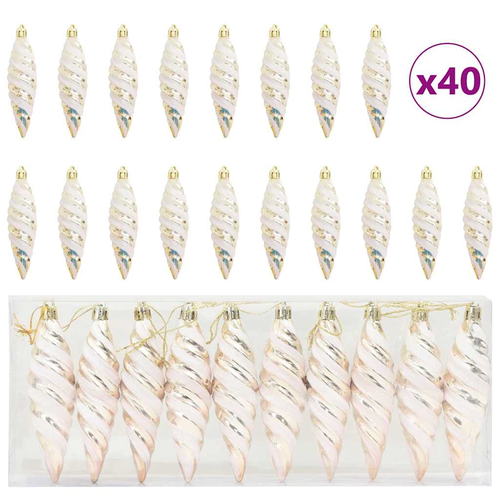 Kerst Spiralvorm Bal 40 pcs champagne Kunststof