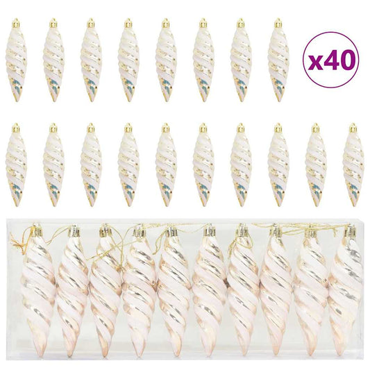 Kerst Spiralvorm Bal 40 pcs champagne Kunststof