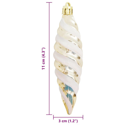 Kerst Spiralvorm Bal 40 pcs champagne Kunststof