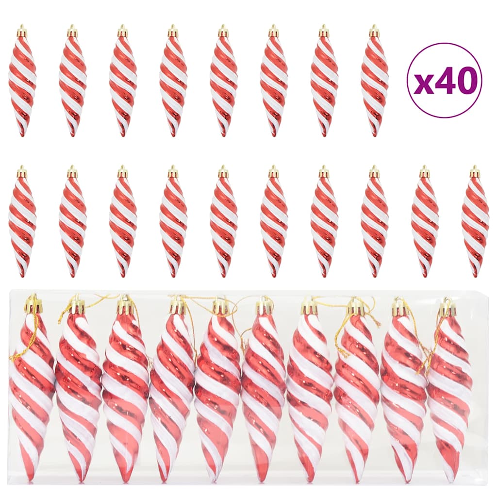 Kerst Spiralvorm Bal 40 pcs Rood Kunststof