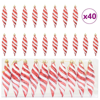 Kerst Spiralvorm Bal 40 pcs Rood Kunststof