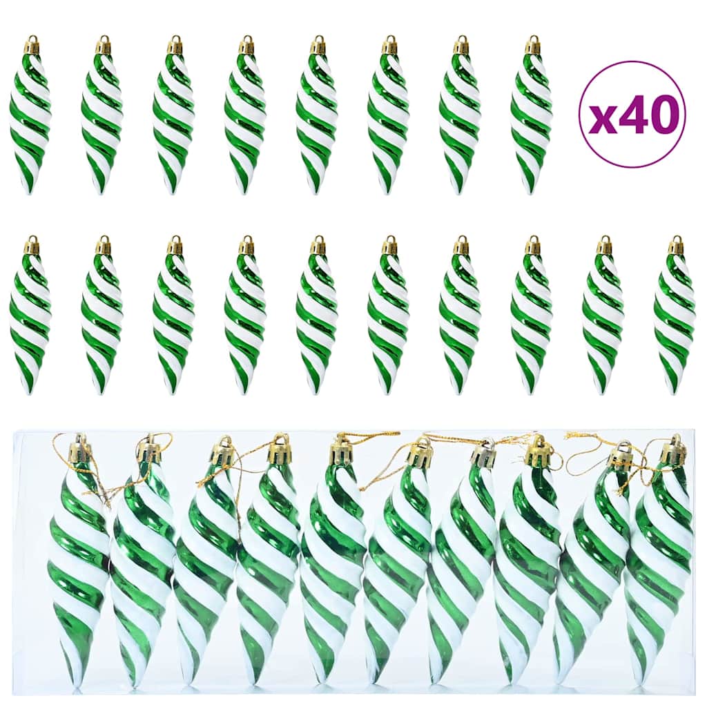 Kerst Spiralvorm Bal 40 pcs Groen Kunststof