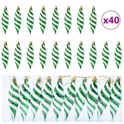 Kerst Spiralvorm Bal 40 pcs Groen Kunststof
