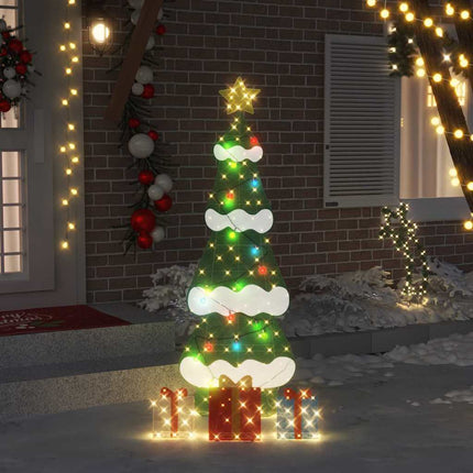 Verlichte Kerstboom Met 3 Cadeau Dozen 2D Warm Wit Meerkleurig