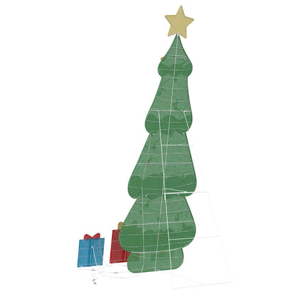 Verlichte Kerstboom Met 3 Cadeau Dozen 2D Warm Wit Meerkleurig