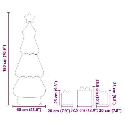 Verlichte Kerstboom Met 3 Cadeau Dozen 2D Warm Wit Meerkleurig