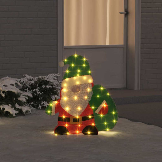 Verlichte Kerstman met 60 LED Warmwit 62 x 70 cm Lurexfabric