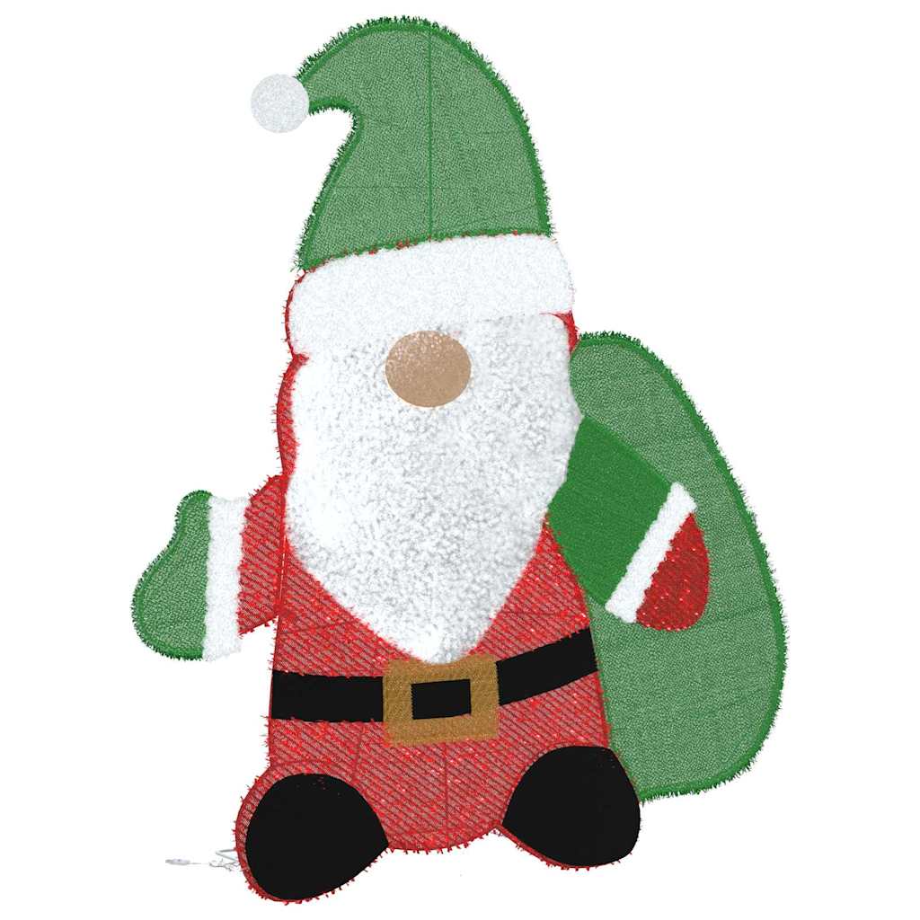 Verlichte Kerstman met 60 LED Warmwit 62 x 70 cm Lurexfabric