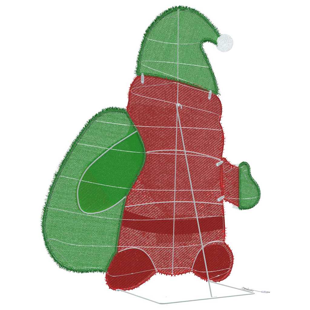 Verlichte Kerstman met 60 LED Warmwit 62 x 70 cm Lurexfabric