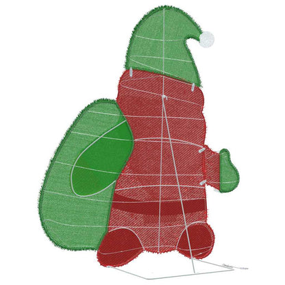 Verlichte Kerstman met 60 LED Warmwit 62 x 70 cm Lurexfabric