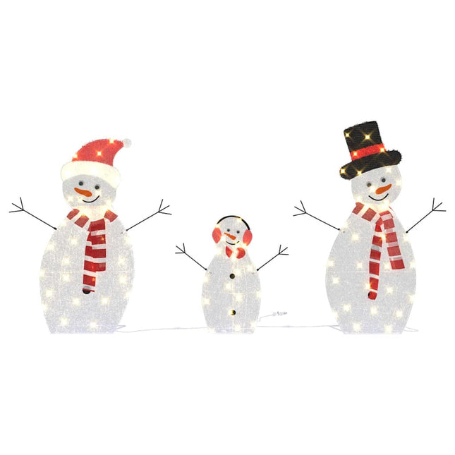 Verlichte Sneeuwpop Familie 3 St Warmwit 56 X 80 Cm Polyester