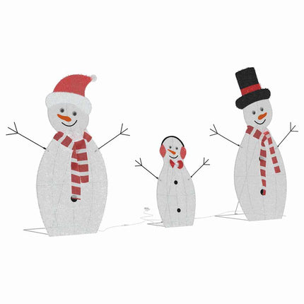 Verlichte Sneeuwpop Familie 3 St Warmwit 56 X 80 Cm Polyester