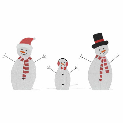 Verlichte Sneeuwpop Familie 3 St Warmwit 56 X 80 Cm Polyester