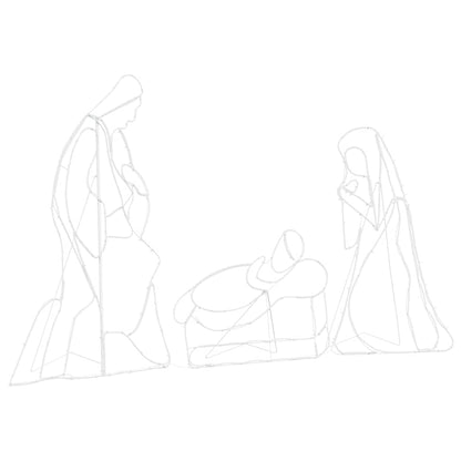 Verlichte Kerststal met 550 LED Multikleur 112 x 72 cm PVC