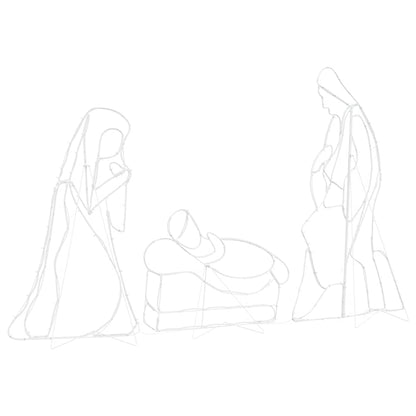 Verlichte Kerststal met 550 LED Multikleur 112 x 72 cm PVC