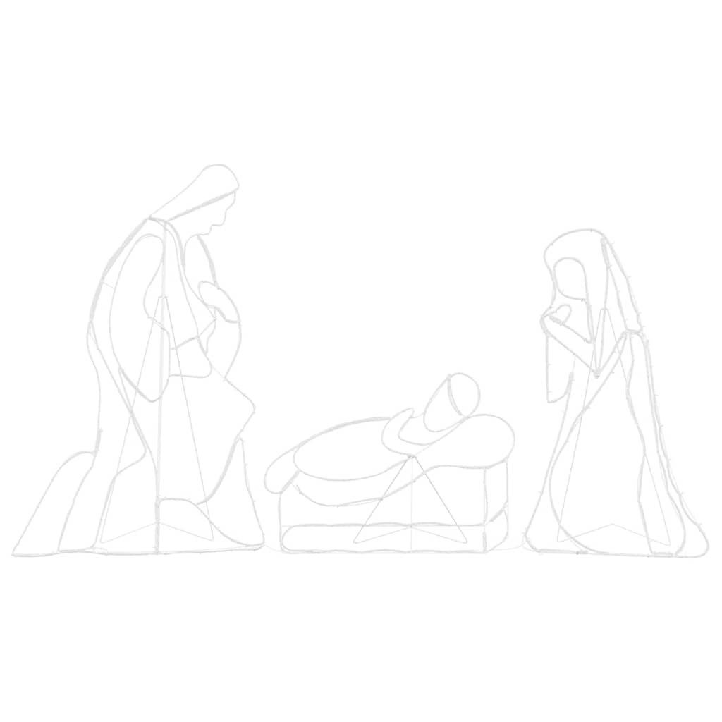 Verlichte Kerststal met 550 LED Multikleur 112 x 72 cm PVC