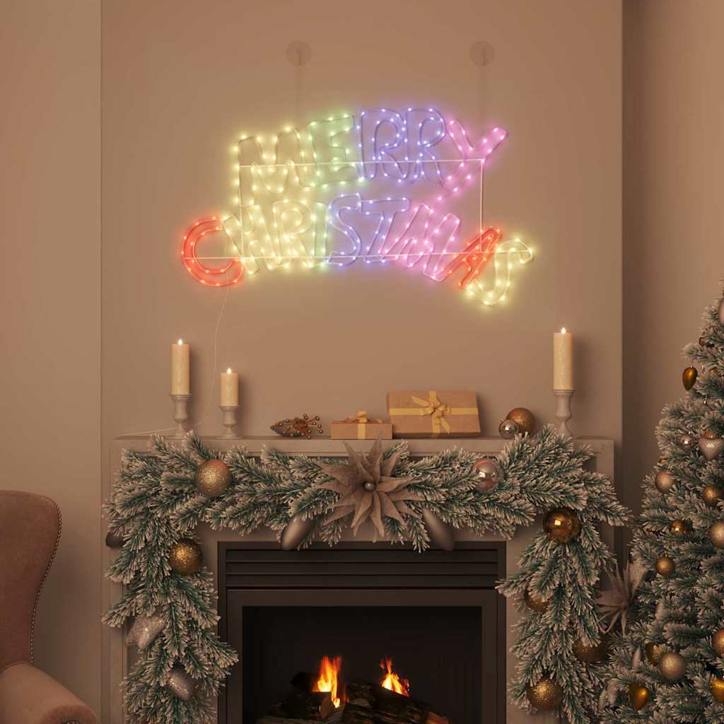 Kerstbord met 240 LED Multikleur 100 x 50 cm PVC