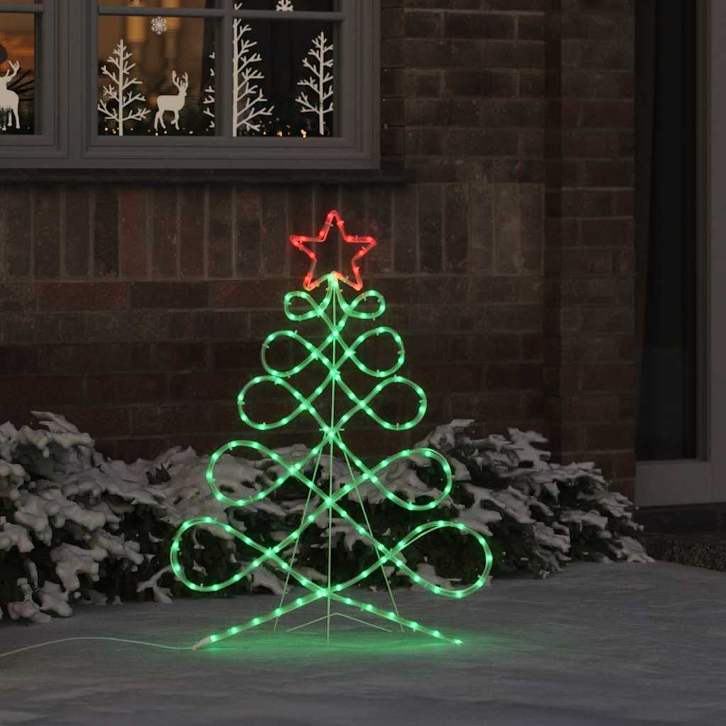 Kerstboomvormige lamp met 144 LED Multikleur 80 x 56 cm PVC