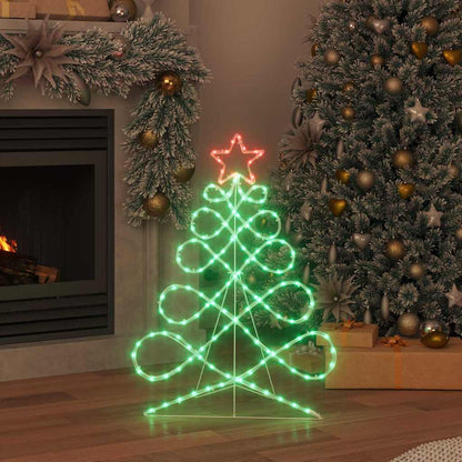 Kerstboomvormige lamp met 144 LED Multikleur 80 x 56 cm PVC