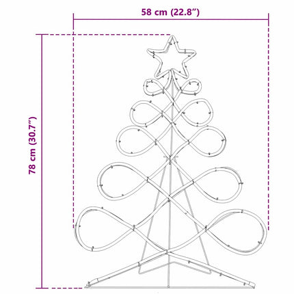 Kerstboomvormige Lamp 144 Led's Multikleur 78 X 58 Cm Pvc