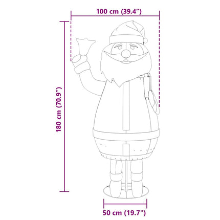 Kerstman 200 Led's Warmwit 100 X 180 Cm Stof