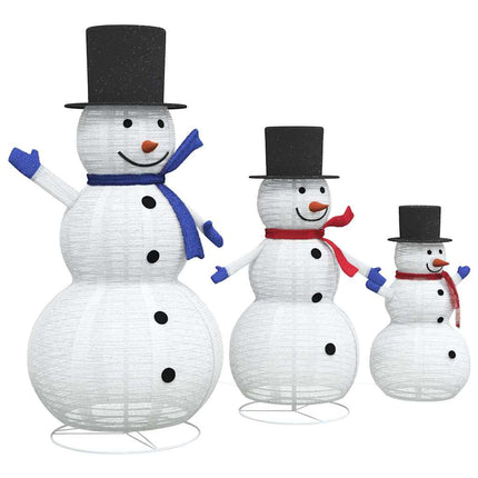 Kerst Sneeuwman Familie 3 St 270 Led's Warmwit 55 X 122 Cm Stof