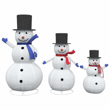 Kerst Sneeuwman Familie 3 St 270 Led's Warmwit 55 X 122 Cm Stof
