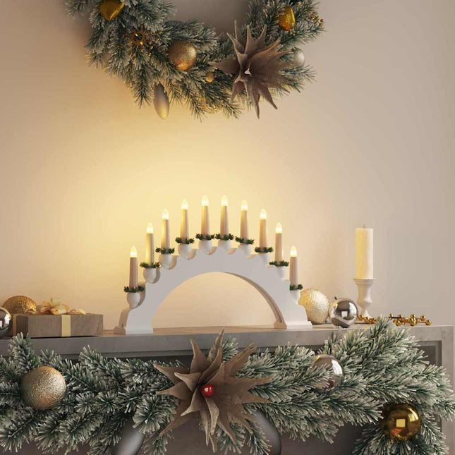 Kerst Kaarsenboog Met 10 Led Kaarsen Led's Warm