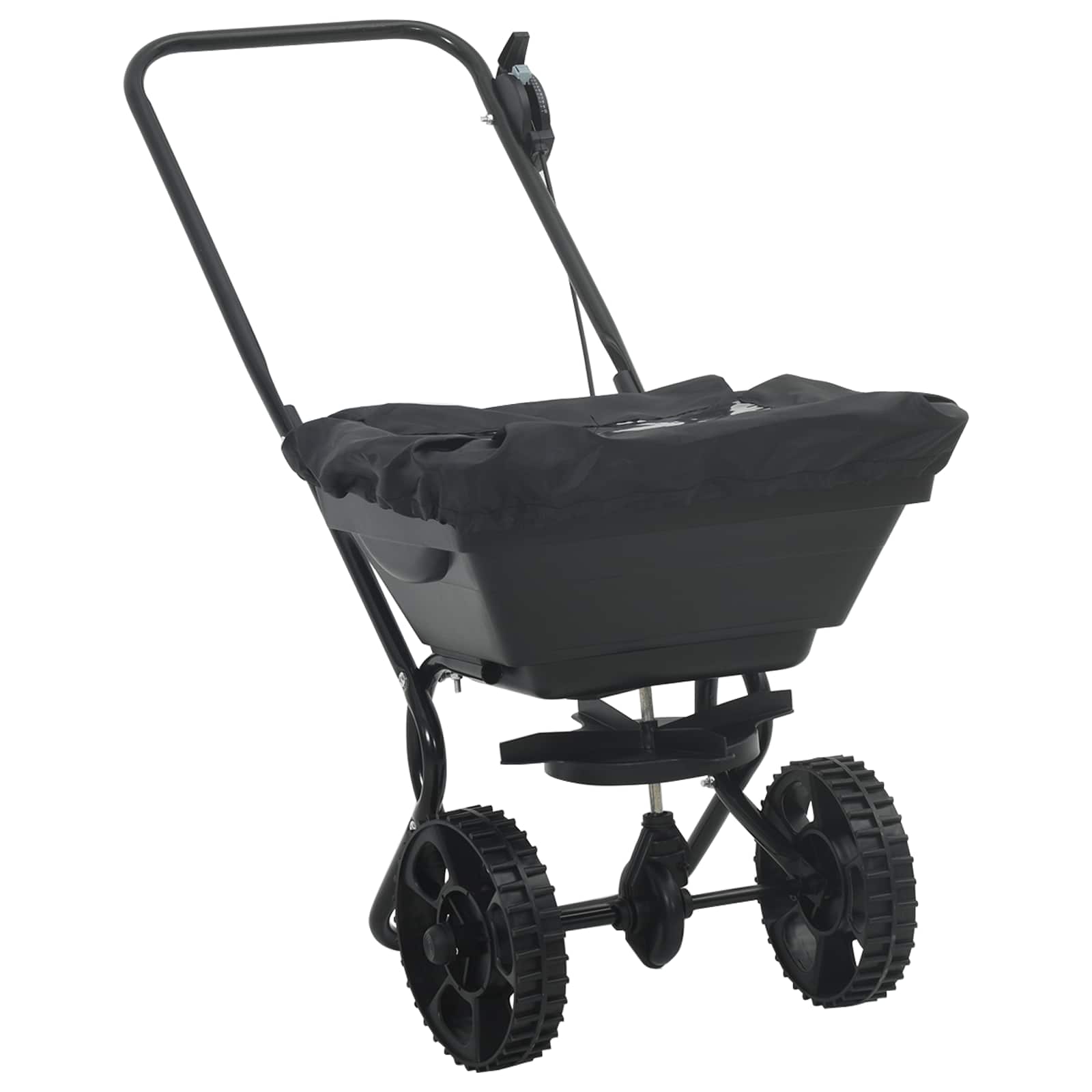 Strooiwagen Zwart 82 X 46 X 75 Cm Pvc En Staal