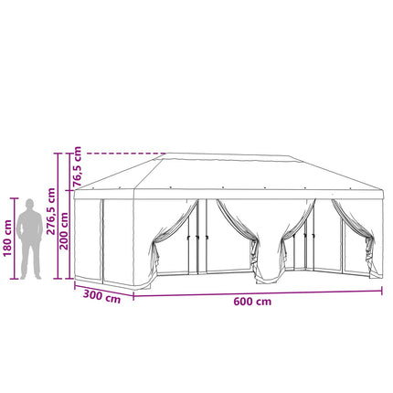 Gazebo Hoes Met Zijwanden 6 X 3 M Polyester 190