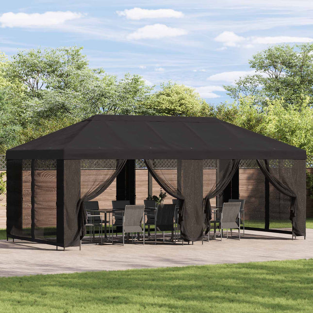 Gazebo Hoes Met Zijwanden Antracietkleurig 600,5 X 300,5 Cm