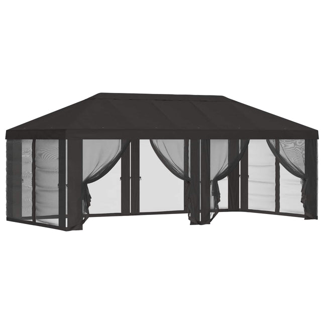 Gazebo Hoes Met Zijwanden Antracietkleurig 600,5 X 300,5 Cm