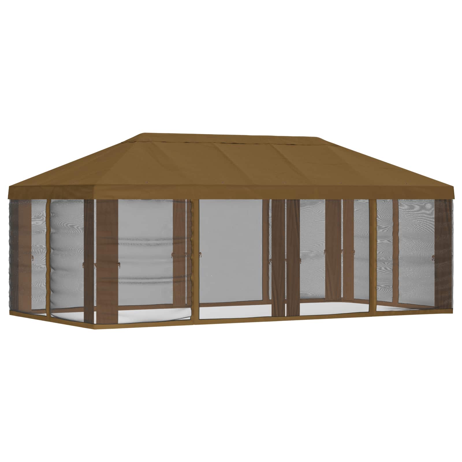 Gazebo Hoes Met Zijwanden Taupe 600,5 X 300,5 Cm Polyester