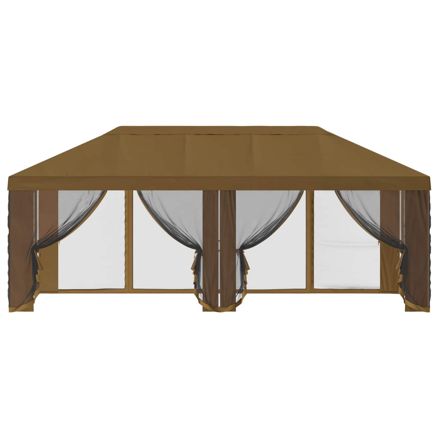 Gazebo Hoes Met Zijwanden Taupe 600,5 X 300,5 Cm Polyester