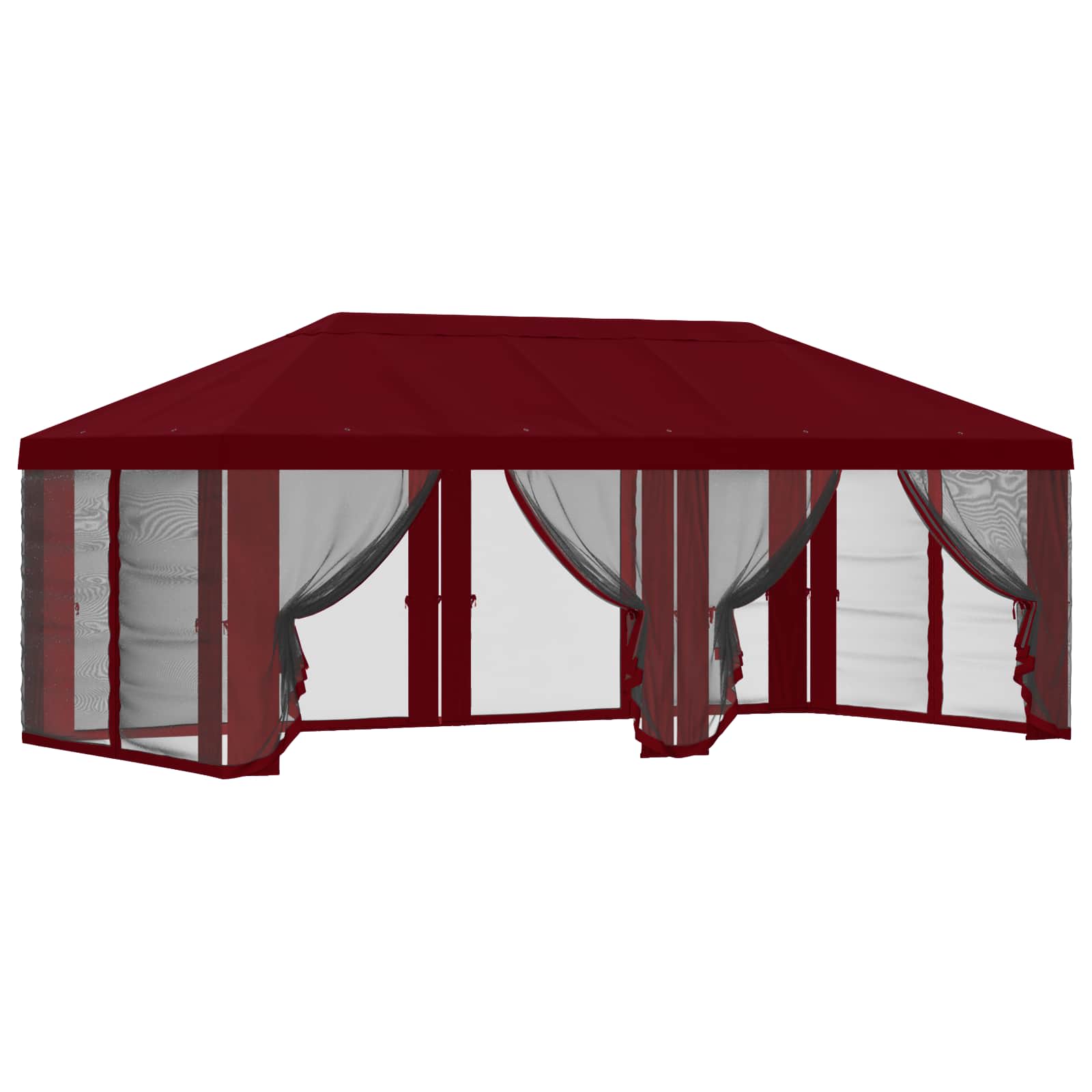 Gazebo Hoes Met Zijwanden Bordeauxrood 600,5 X 300,5 Cm