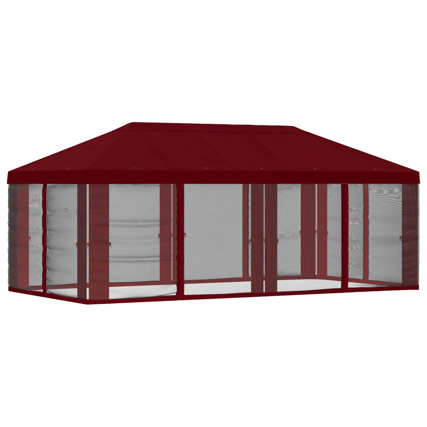 Gazebo Hoes Met Zijwanden Bordeauxrood 600,5 X 300,5 Cm