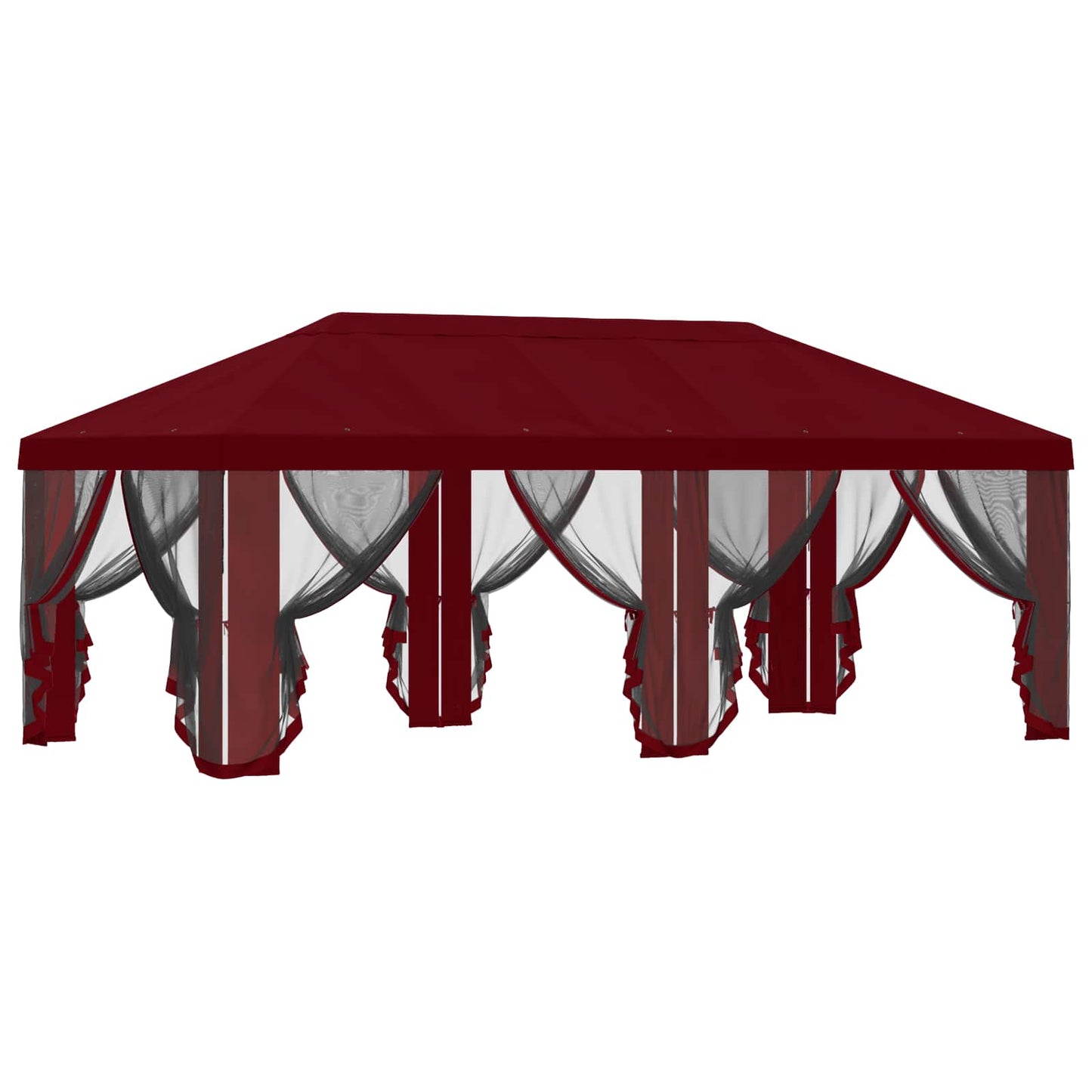 Gazebo Hoes Met Zijwanden Bordeauxrood 600,5 X 300,5 Cm