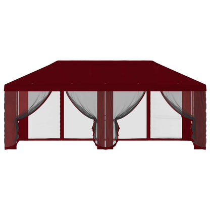 Gazebo Hoes Met Zijwanden Bordeauxrood 600,5 X 300,5 Cm