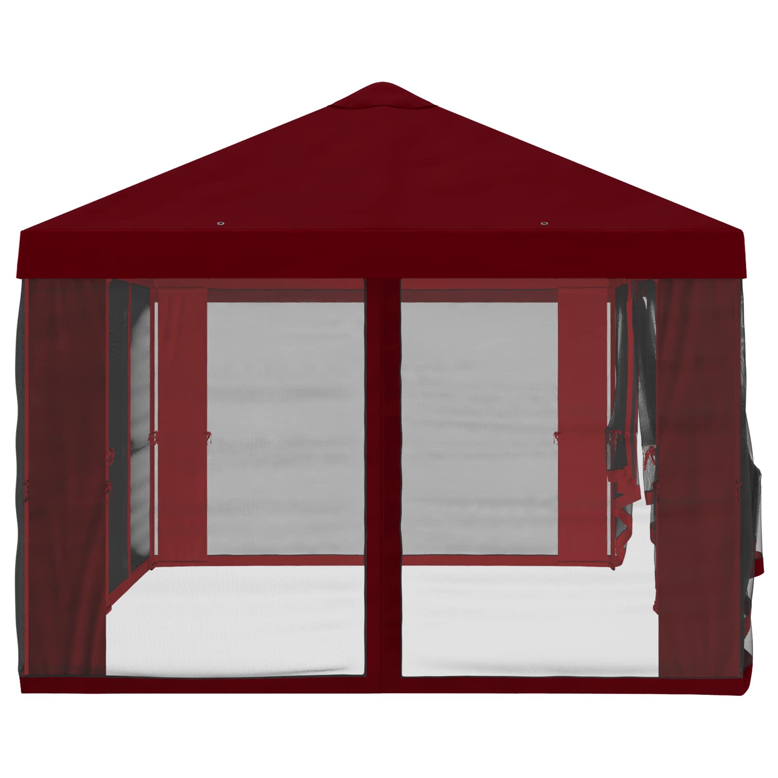 Gazebo Hoes Met Zijwanden Bordeauxrood 600,5 X 300,5 Cm