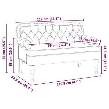 Chesterfield Bank 119,5 X 64,5 X 75 Cm Nep Leer