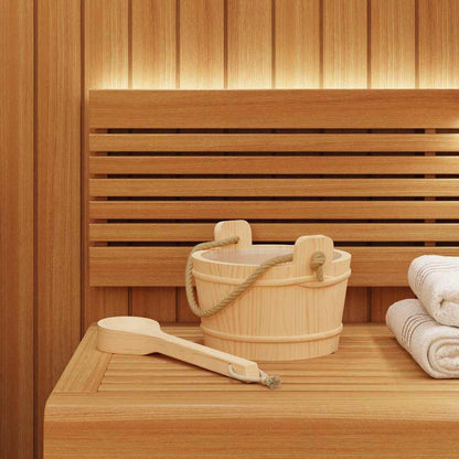 Sauna Emmer 2 Pcs Bruin Massief Vurenhout En Hennep