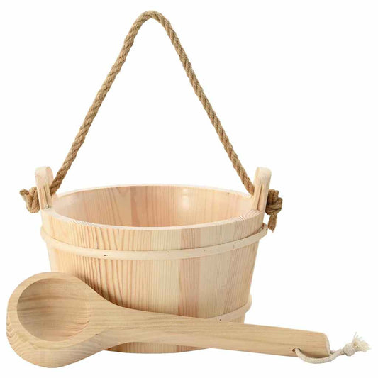 Sauna Emmer 2 Pcs Bruin Massief Vurenhout En Hennep