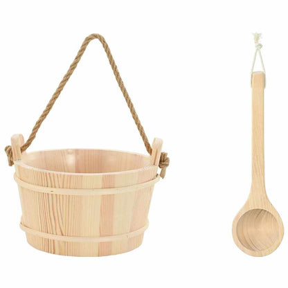 Sauna Emmer 2 Pcs Bruin Massief Vurenhout En Hennep