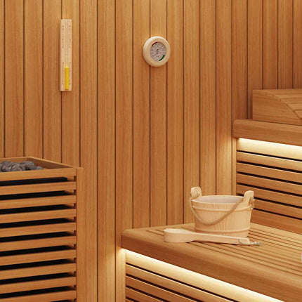Sauna Accessoire Set 4 Pcs Bruin Massief Vurenhout En Hennep