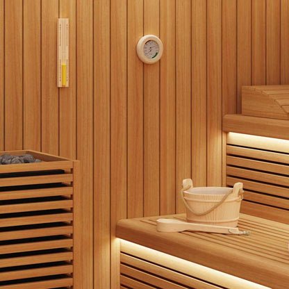 Sauna Accessoire Set 4 Pcs Bruin Massief Vurenhout En Hennep