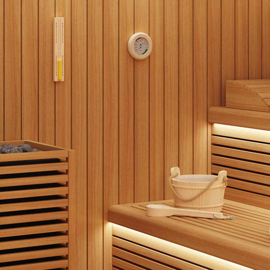 Sauna Accessoire Set 4 Pcs Bruin Massief Vurenhout En Hennep
